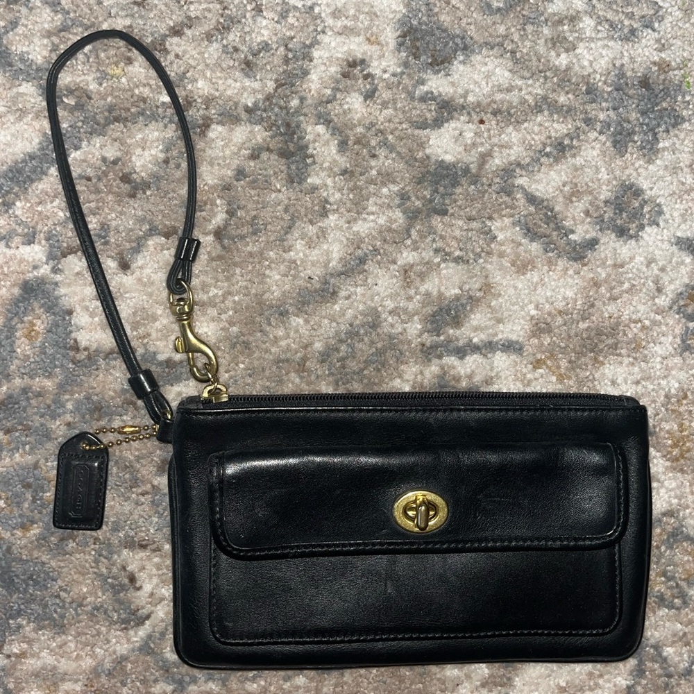 Coach black wristlet